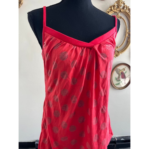 Vintage 2007 Victoria's Secret Pout Red & Pink Polka Dot Cami Top - Large - Y2K - Picture 2 of 6